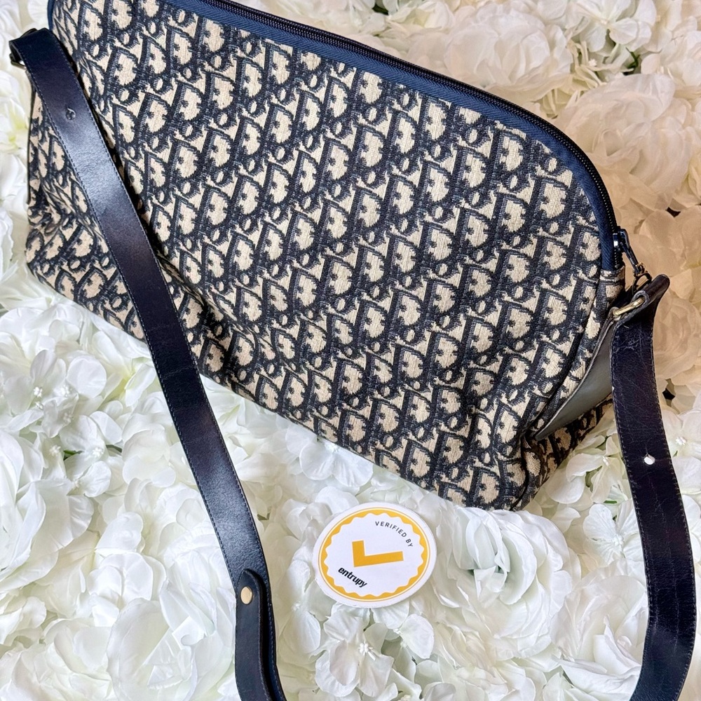 Christian Dior Trotter Navy Messenger Bag XL Size Vintage- Authentic